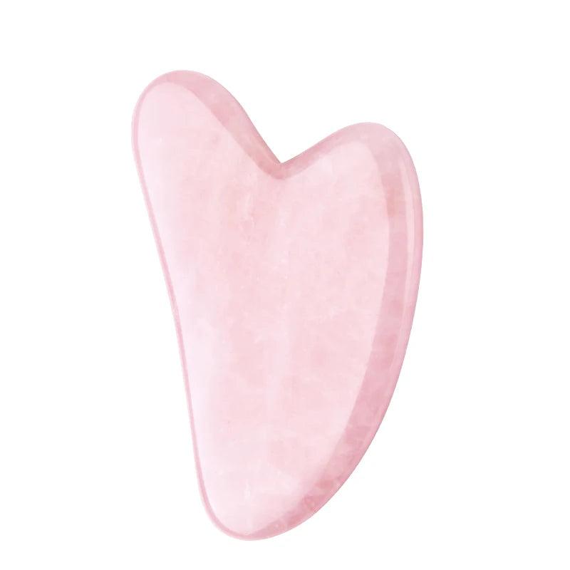 Rose Quartz Gua Sha Tool - Natural Jade Face Massager - Viva Bella