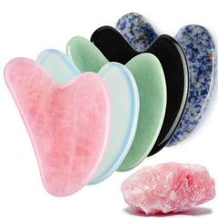 Rose Quartz Gua Sha Tool - Natural Jade Face Massager - Viva Bella