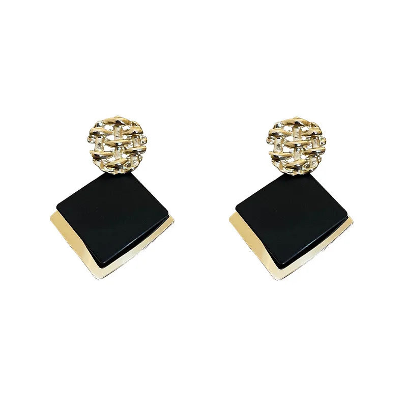 Rhombus Shape Dangle Earrings