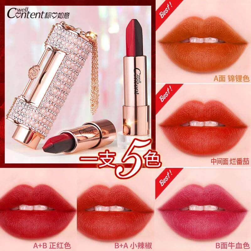 5-in-1 Matte Velvet Lip Tint – Waterproof, Long-Lasting Red Lipstick - Viva Bella