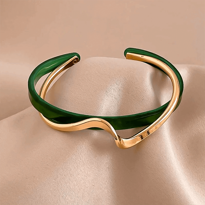 Shell Bracelet Cuff - Geometric Metal Bangles for Women - Viva Bella