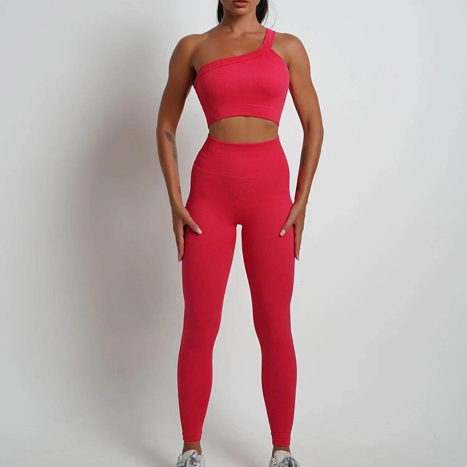 Seamless High-Waist Yoga Set – Workout Leggings & Crop Top for Women - Viva Bella