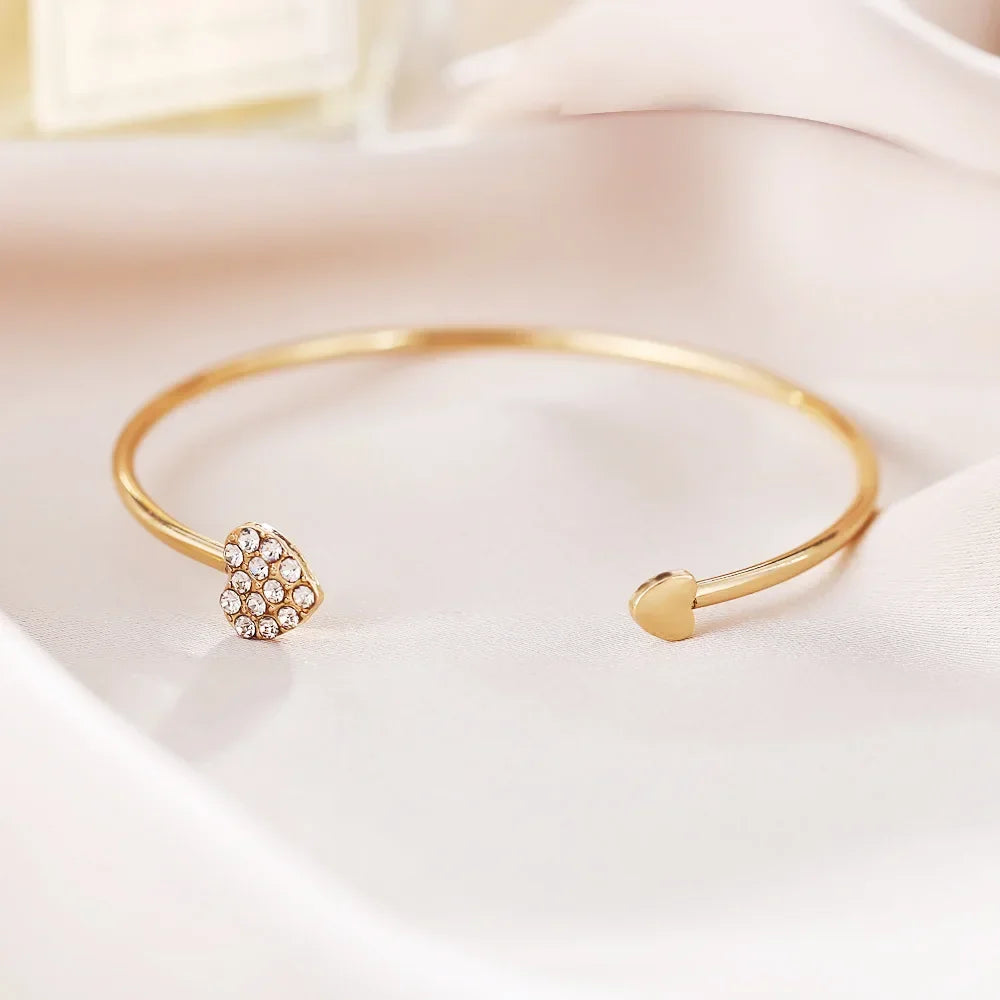 Minimalist Lucky 8 Gold Color Rhinestones Bracelet