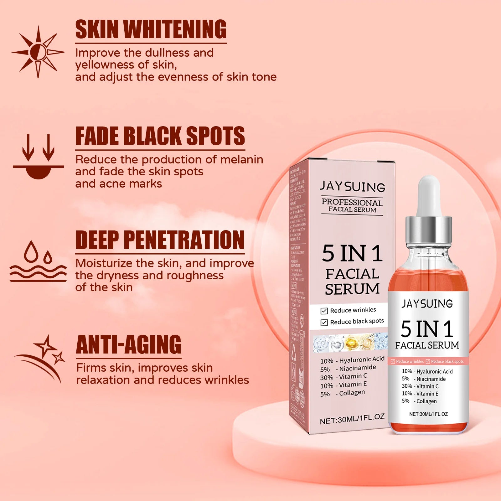 5 In 1 Facial Serum Fade Fine Lines