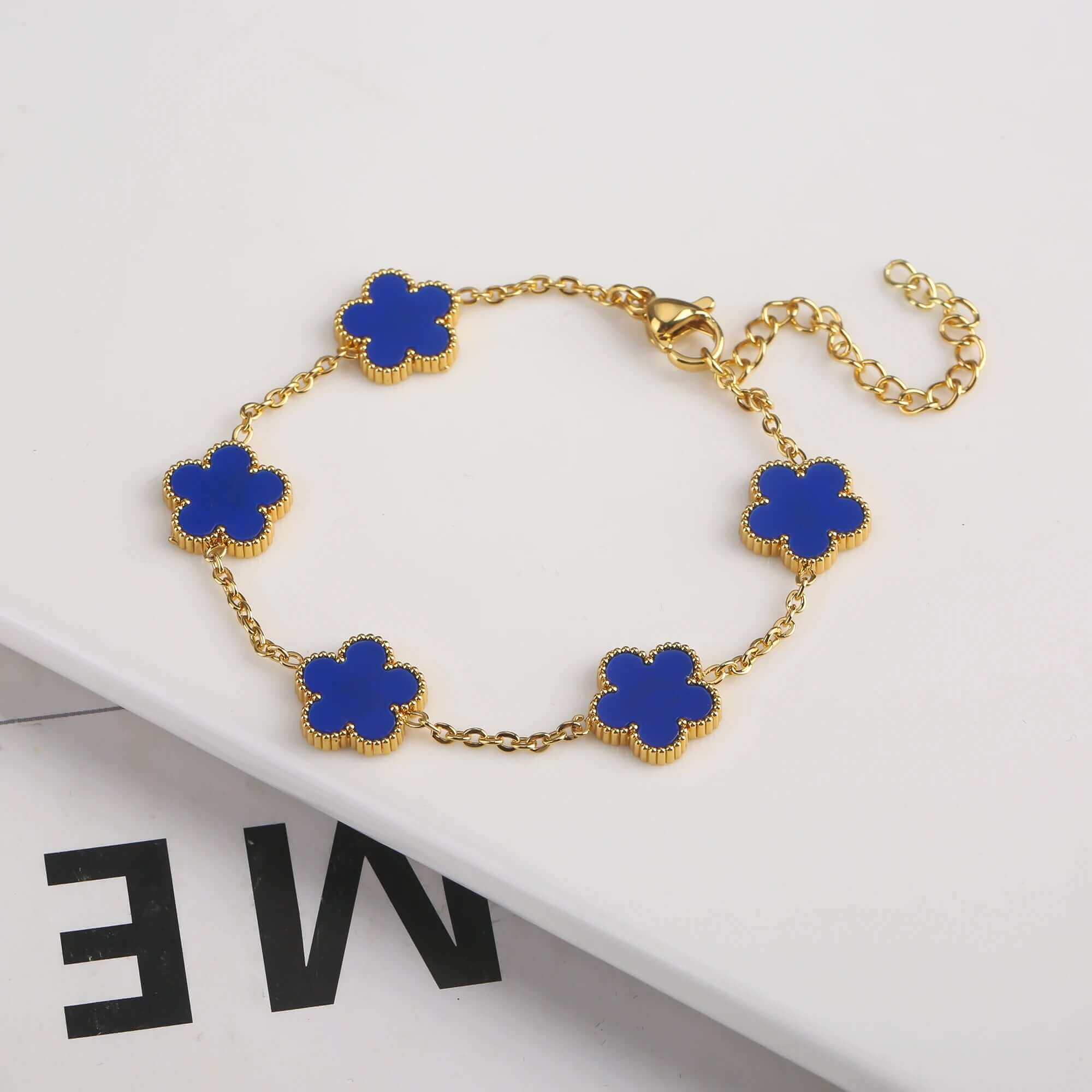 Gold Plated Flower Bracelet – Adjustable Luxury Gift - Viva Bella