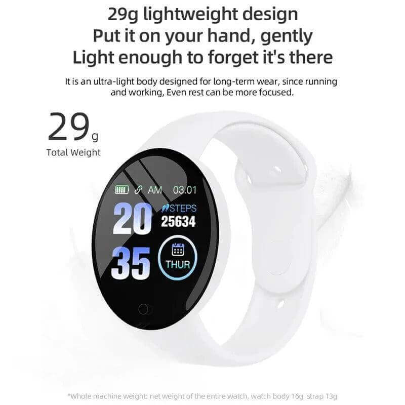 D18 Smart Watch - Bluetooth Fitness Tracker & Sleep Monitor - Viva Bella