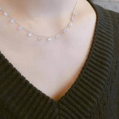 Elegant Silver Zircon Tassel Necklace – Korean Clavicle Chain for Women - Viva Bella