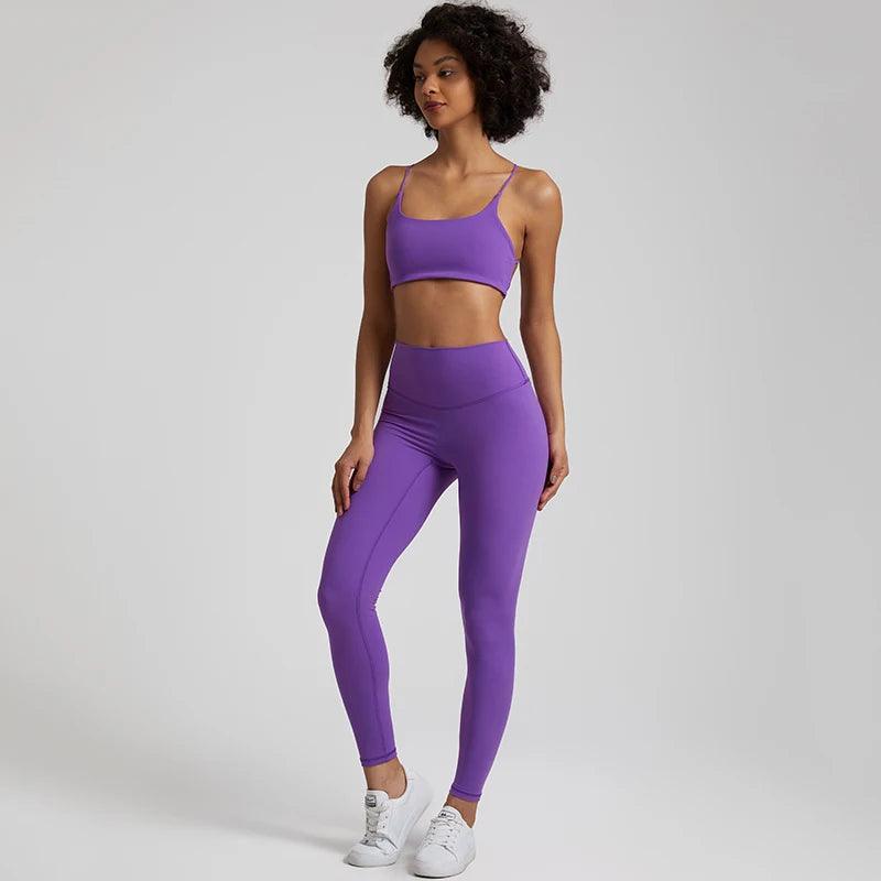 Buttery Soft Gym Set – Leggings & Backless Sports Bra Matching Outfit - Viva Bella