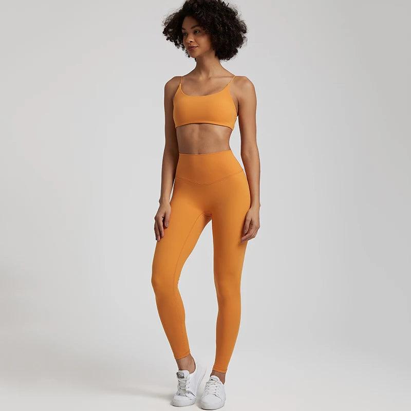 Buttery Soft Gym Set – Leggings & Backless Sports Bra Matching Outfit - Viva Bella