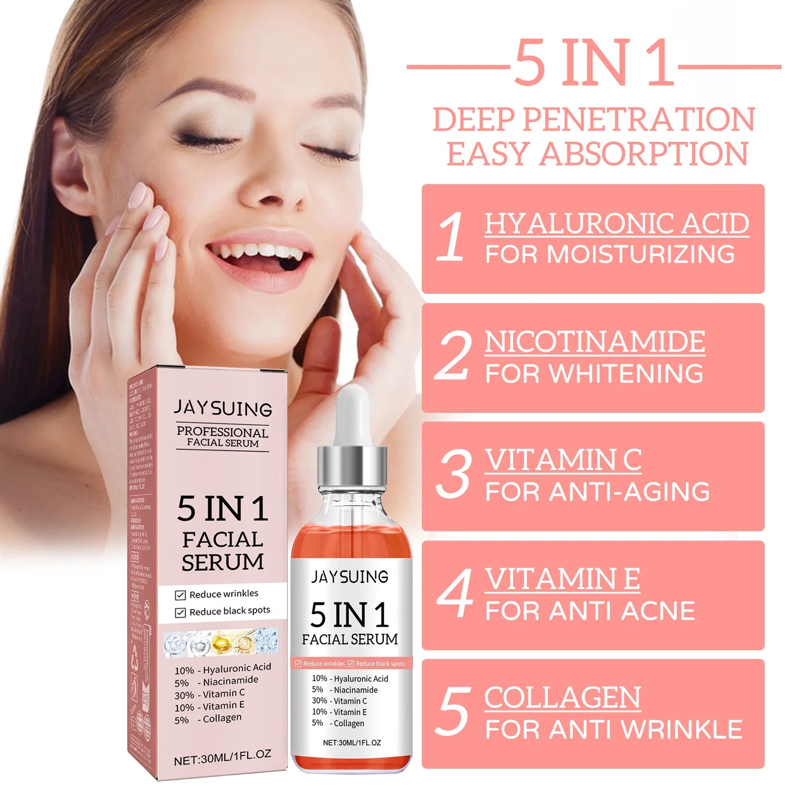 5 In 1 Facial Serum Fade Fine Lines