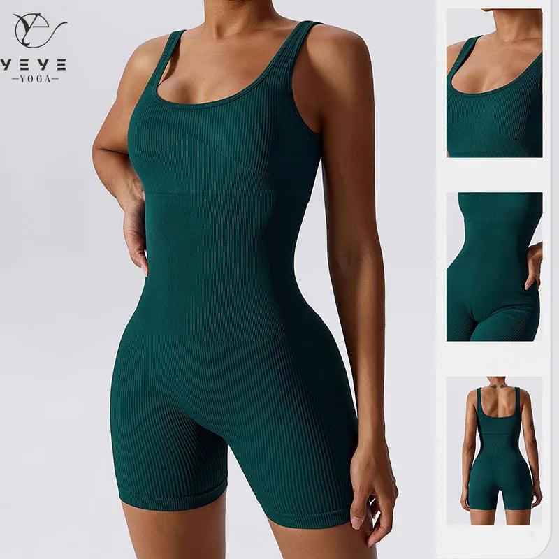 One-Piece Yoga Romper - Tummy Control Sportswear - Viva Bella