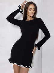 Knitted Mini Dress – Slim Fit Party Wear