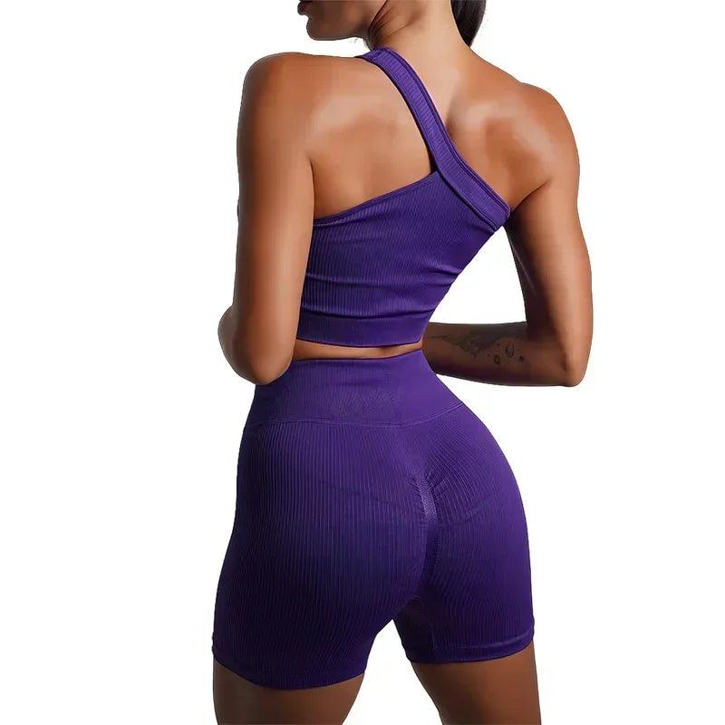 Seamless High-Waist Yoga Set – Workout Leggings & Crop Top for Women - Viva Bella