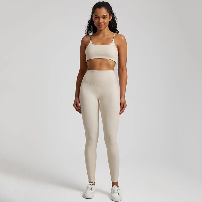 Buttery Soft Gym Set – Leggings & Backless Sports Bra Matching Outfit - Viva Bella