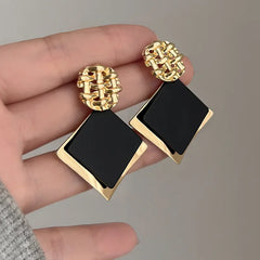 Rhombus Shape Dangle Earrings