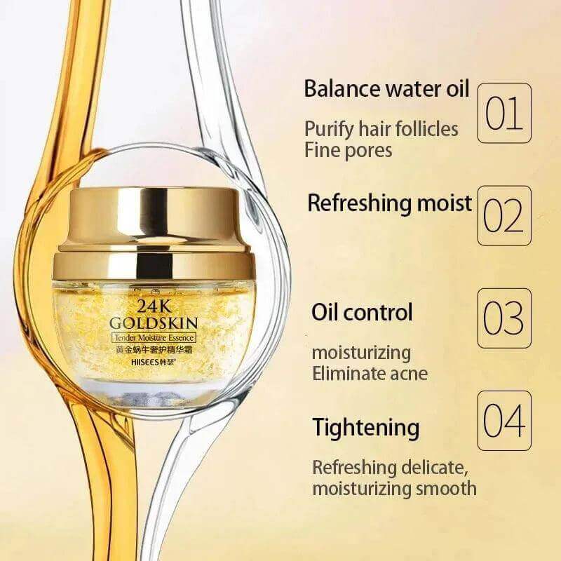 24K Golden Snail Cream - Moisturizing & Collagen Skincare - Viva Bella