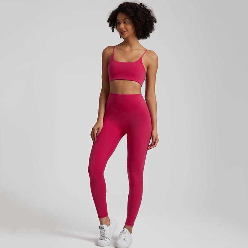 Buttery Soft Gym Set – Leggings & Backless Sports Bra Matching Outfit - Viva Bella