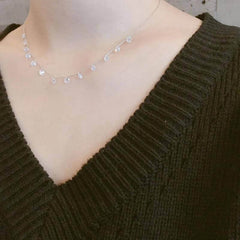 Elegant Silver Zircon Tassel Necklace – Korean Clavicle Chain for Women - Viva Bella