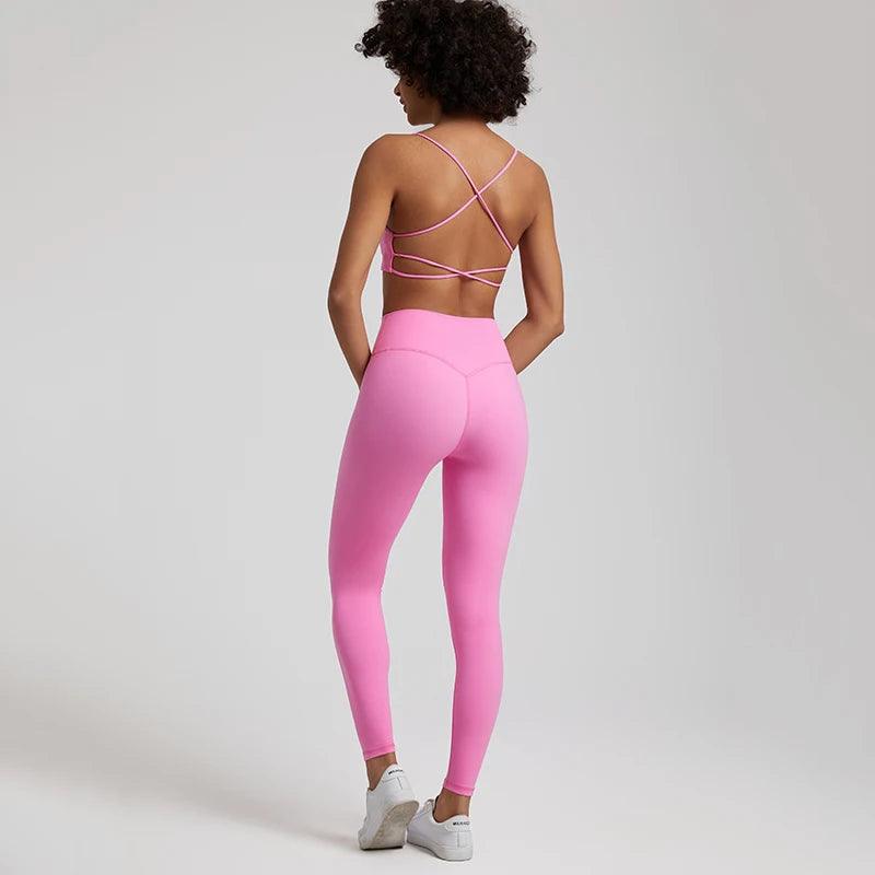 Buttery Soft Gym Set – Leggings & Backless Sports Bra Matching Outfit - Viva Bella