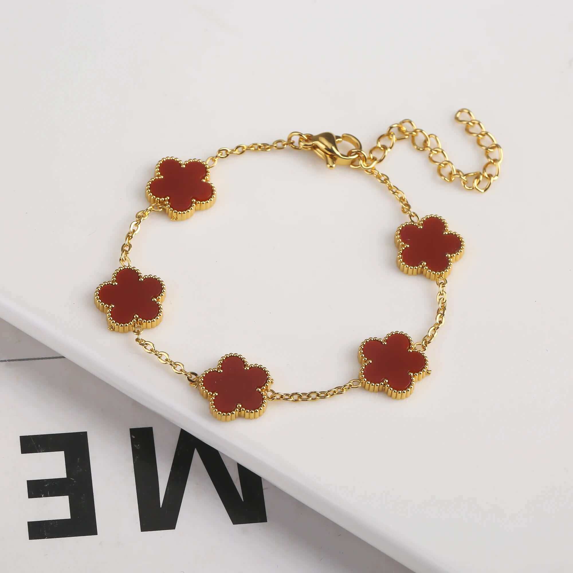 Gold Plated Flower Bracelet – Adjustable Luxury Gift - Viva Bella