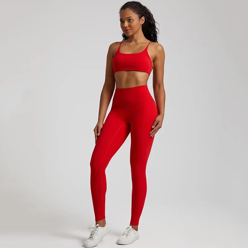 Buttery Soft Gym Set – Leggings & Backless Sports Bra Matching Outfit - Viva Bella