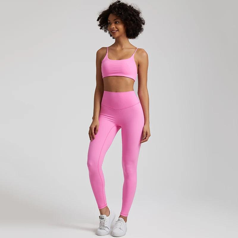 Buttery Soft Gym Set – Leggings & Backless Sports Bra Matching Outfit - Viva Bella