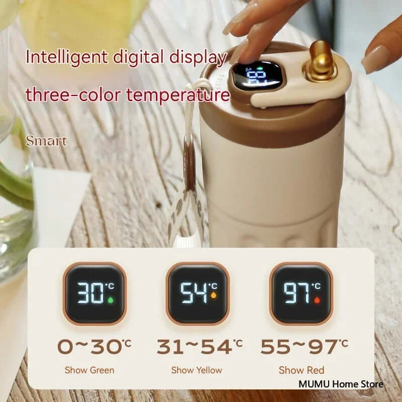 Smart Thermos Bottle – LED Temperature Display (450ml)