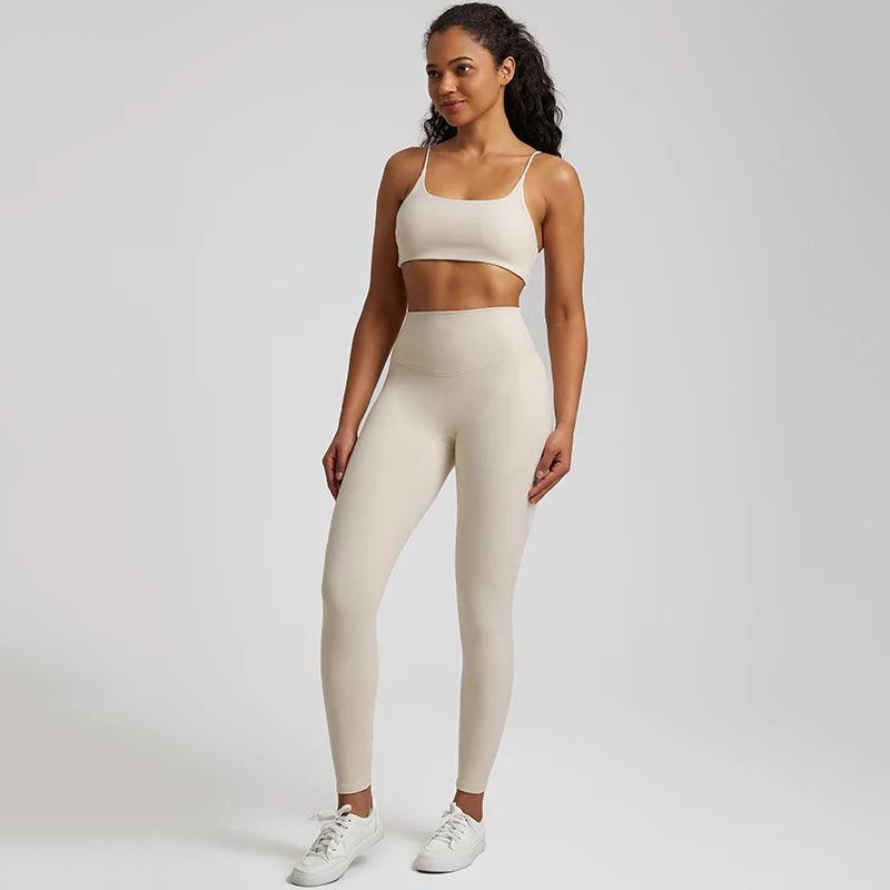 Buttery Soft Gym Set – Leggings & Backless Sports Bra Matching Outfit - Viva Bella