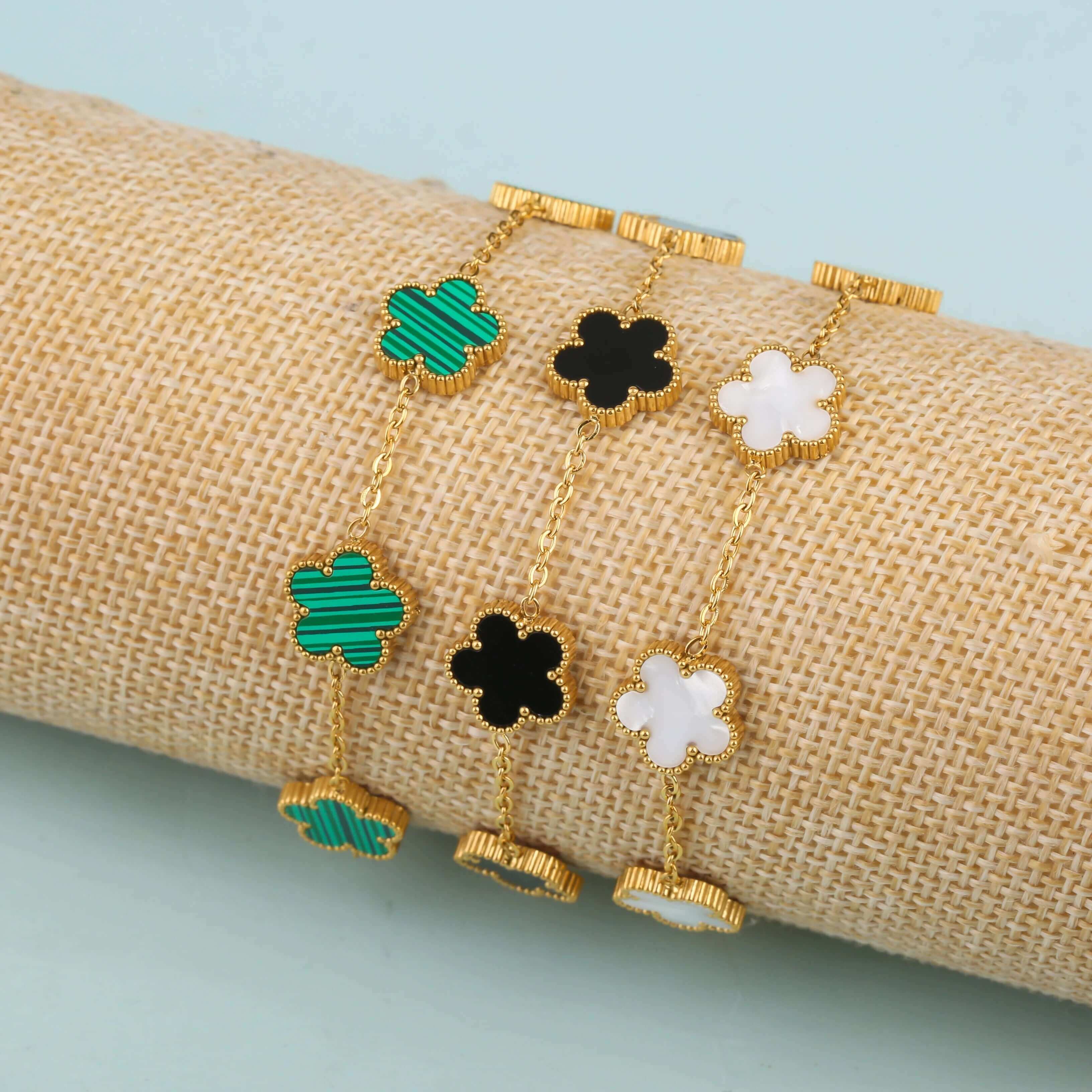 Gold Plated Flower Bracelet – Adjustable Luxury Gift - Viva Bella