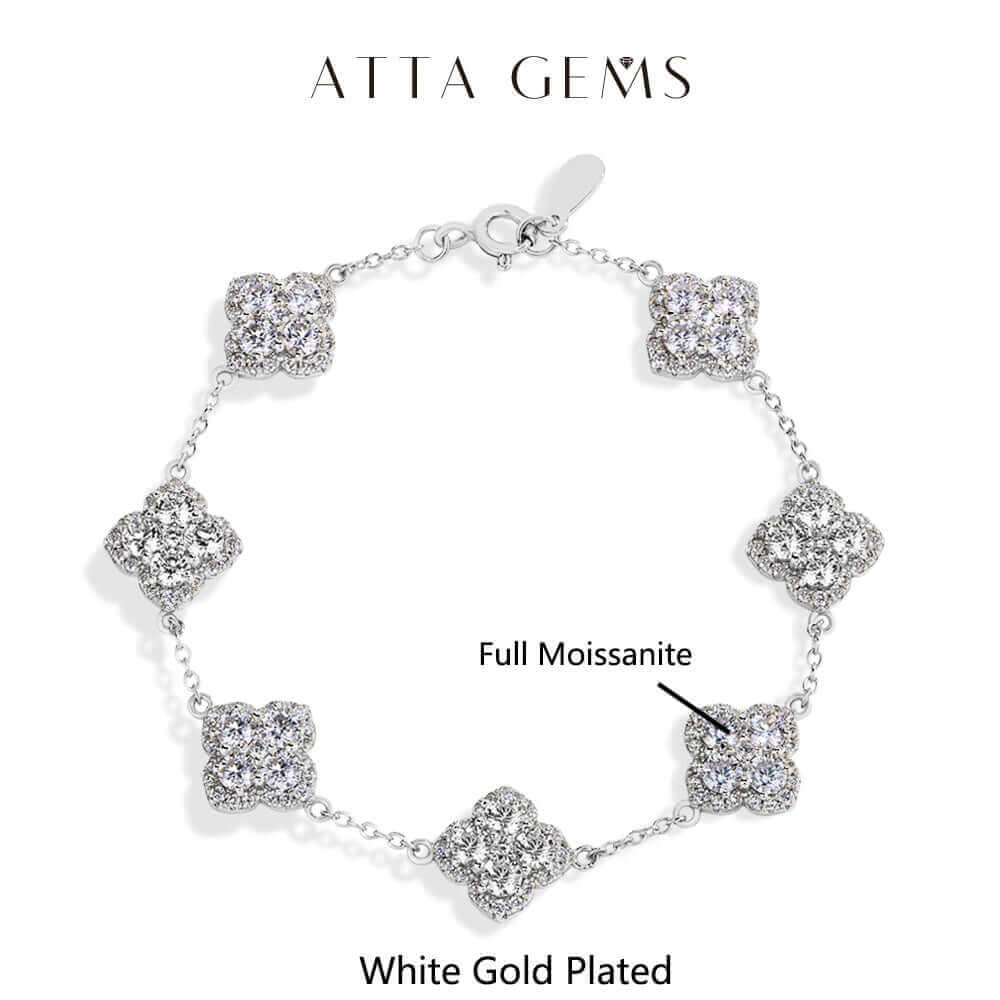 Moissanite Diamond Bracelet – Gold Plated Sterling Silver - Viva Bella